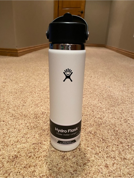 Hydro Flask Other - BRAND NEW Hydro Flask White Bottle with Black Lid and Silver Accent